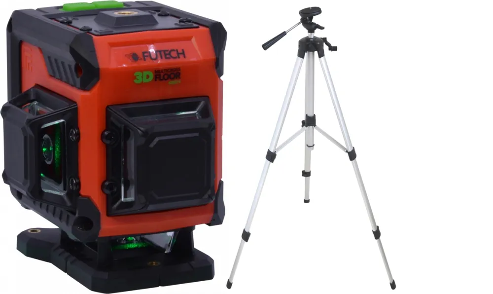 Futech 028.3FG-P Multicross 3D Croix de sol laser vert + trépied 150 cm