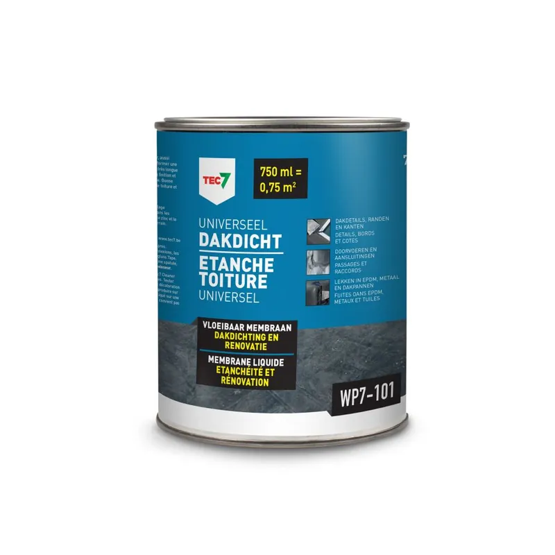 TEC7 WP7-101 Membrane liquide universelle d‘étanchéité à la toiture, étain 750ml
