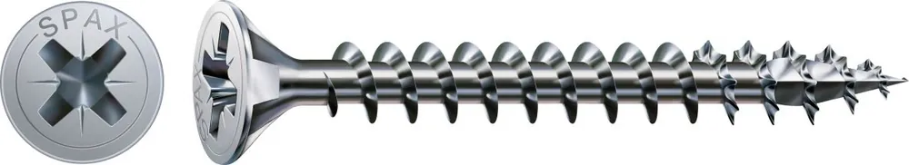 SPAX 1081010400353 Vis universelle cruciforme à tête fraisée Filetage galvanisé Z2, 4CUT, WIROX