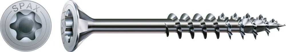 SPAX 0191010602005 Vis universelle 6 x 200 mm, filetage partiel, tête fraisée, T-STAR plus T30 - 100 pièces