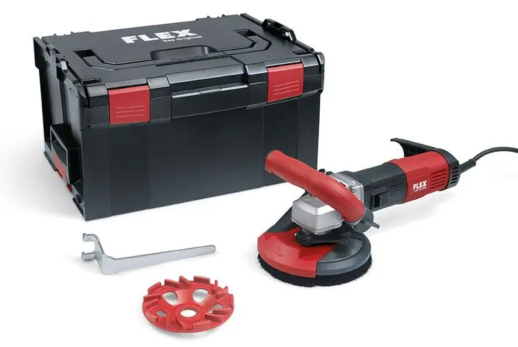 Flex-tools 504998 LDE 16-8 125 R, Kit E-Jet Ponceuse à béton pour un ponçage sans poussière 125 mm
