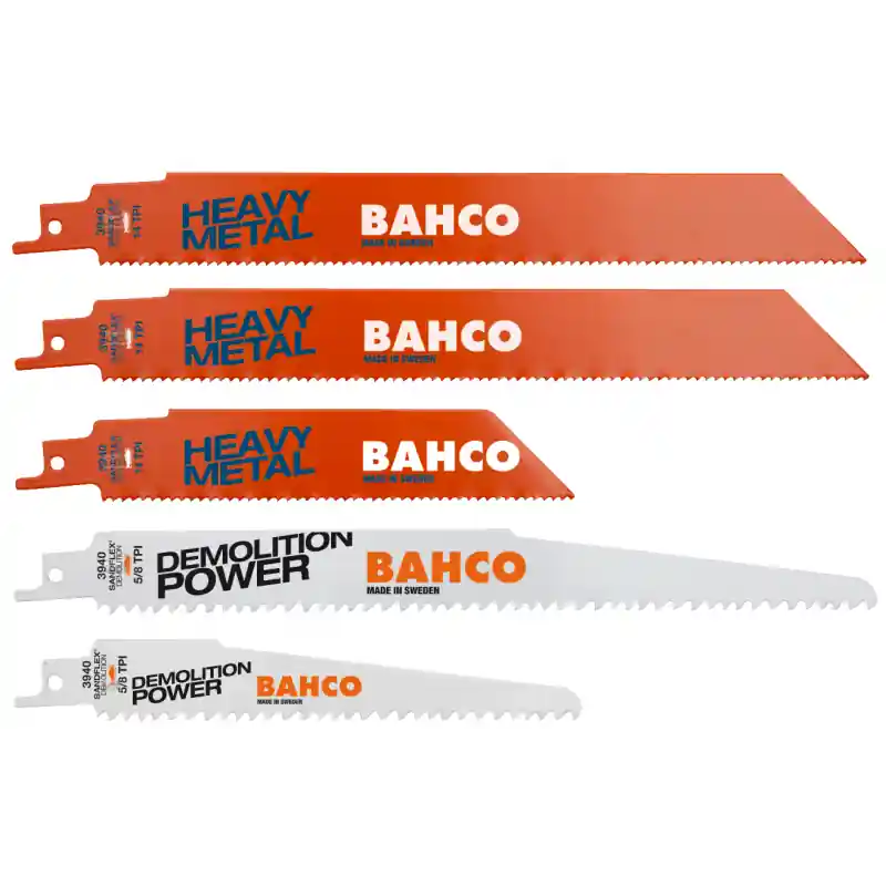 Bahco 3940-HDD-SET-5P Jeu de lames de scie alternative Travaux de métal et de démolition 5 pièces