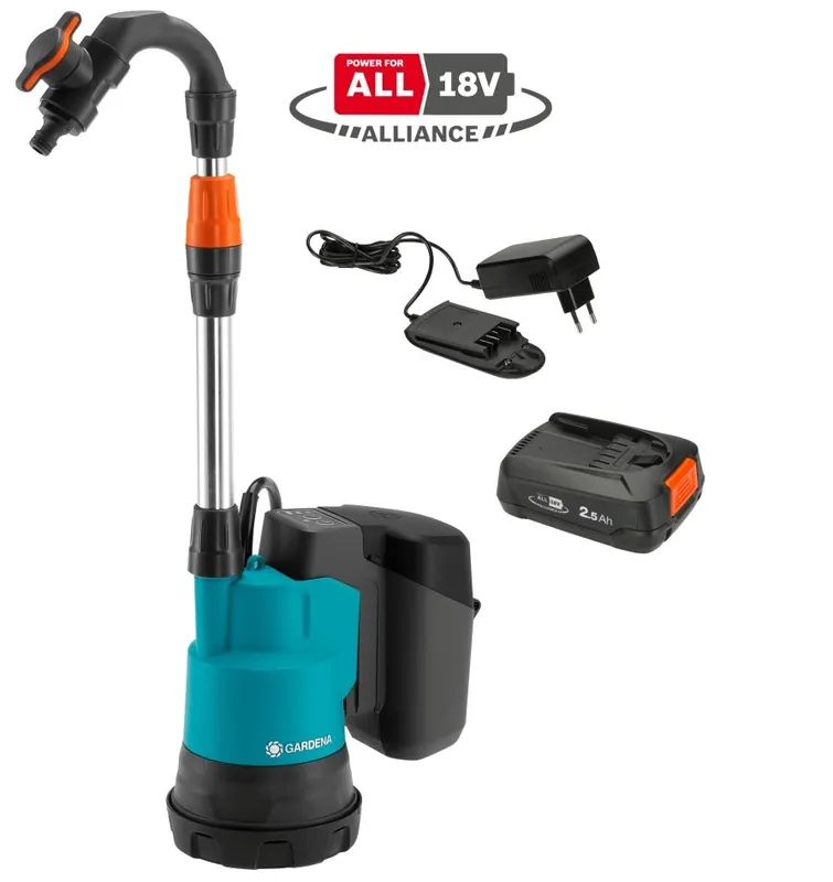 Gardena 14602-20 Pompe pour réservoir d‘eau de pluie 2000/2 18V P4A set