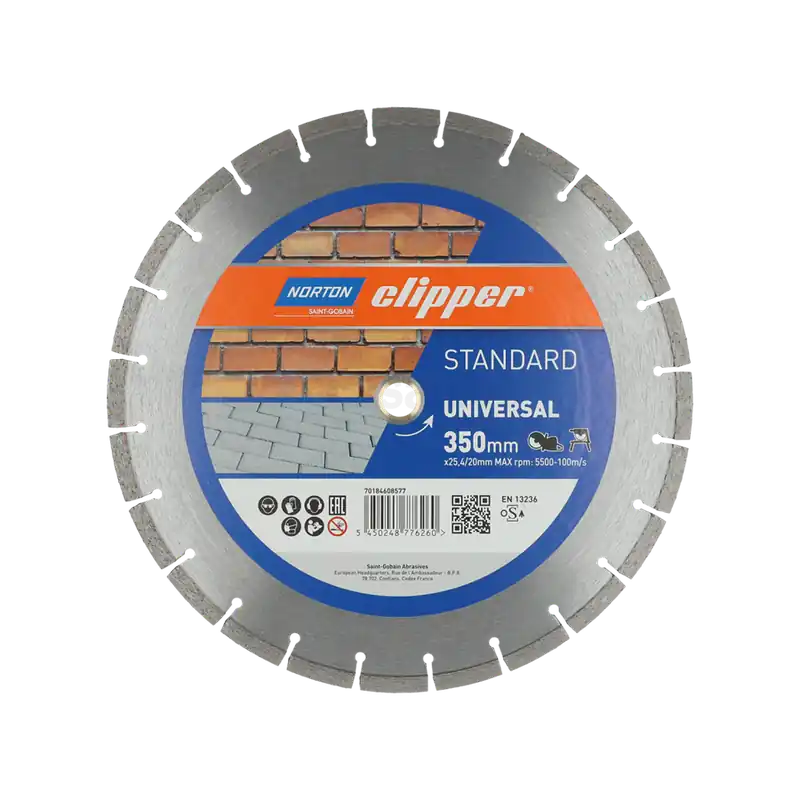 Norton Clipper 70184608576 Lame de scie diamantée universelle standard 300 x 20 mm