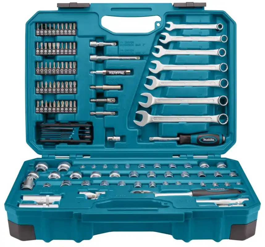Makita Accessoires E-06616 Jeu d‘‘outils à main 120 pièces dans une mallette en plastique