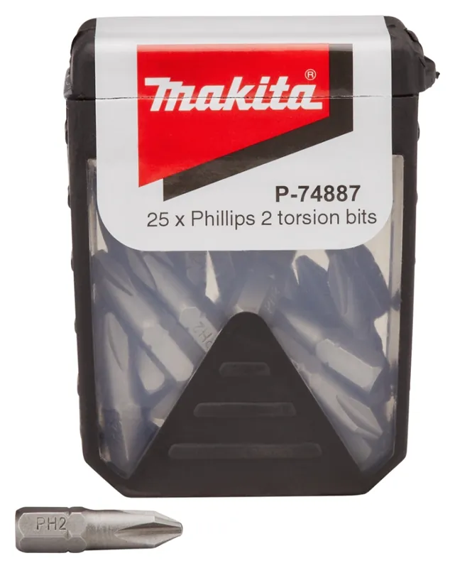 Makita Accessoires P-74887 Embout de vis PH2x25mm 25 Pièces