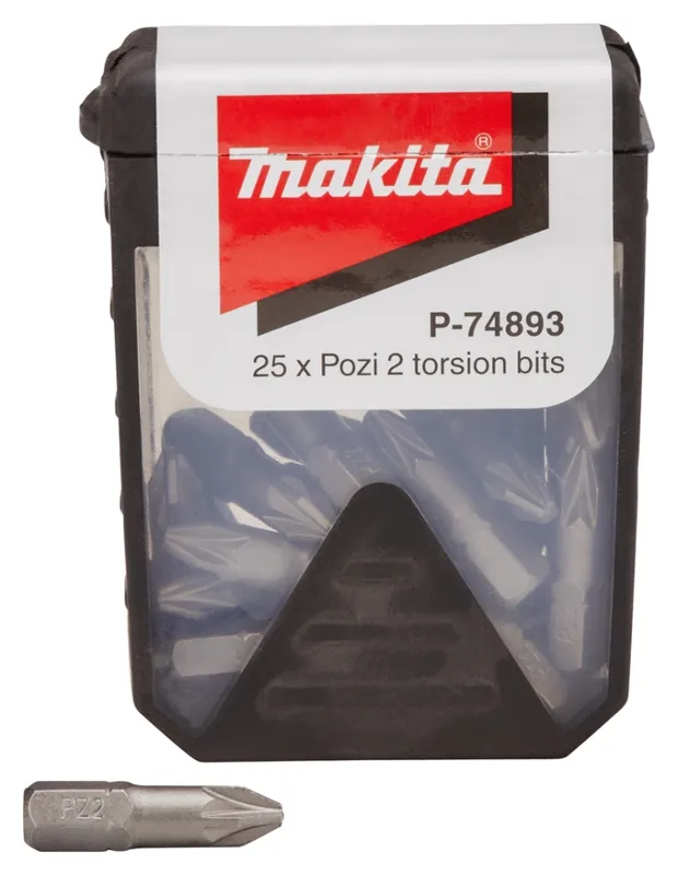 Makita Accessoires P-74893 Embout de vis PZ2x25mm 25 Pièces