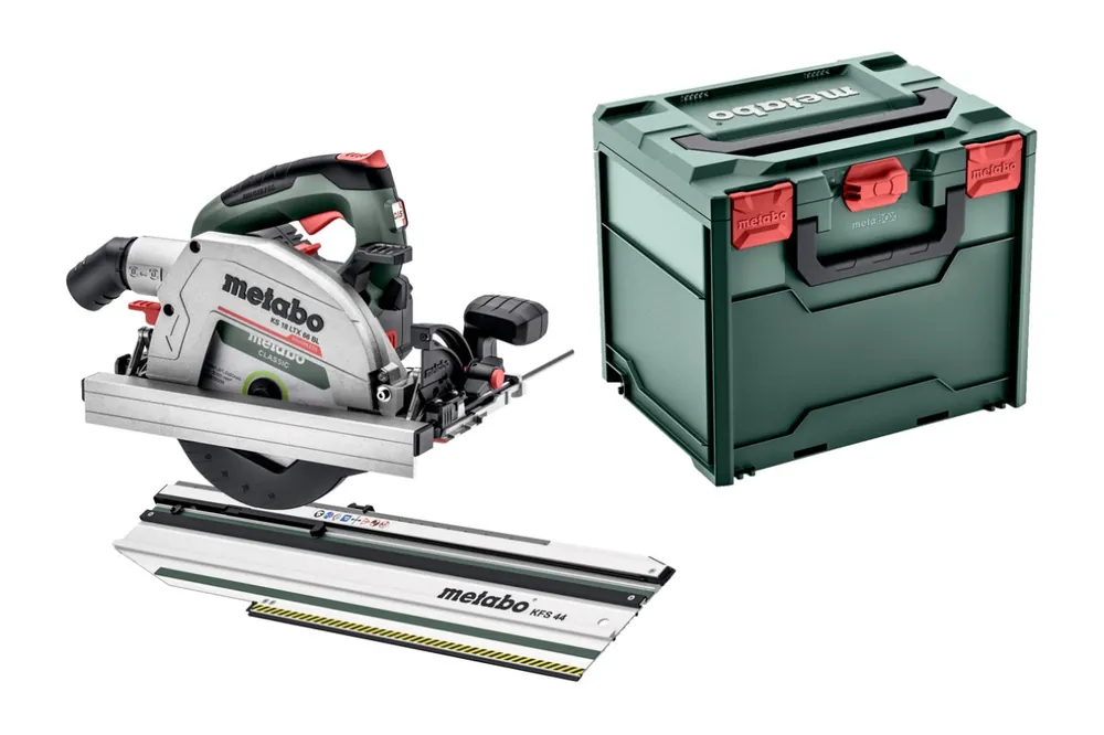Metabo 691194000 Scie circulaire sans fil KS 18 LTX 66 18V hors batteries et chargeur + guide de coupe KFS 44