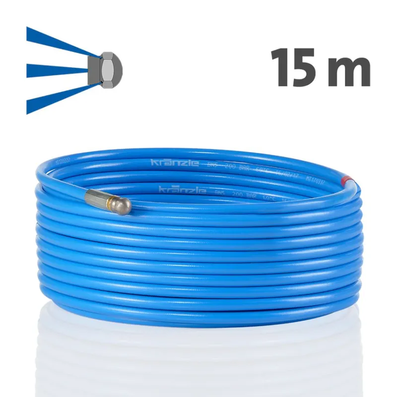 Kränzle Accessoires 12550.1 Tuyau d‘égout 15 mtr avec arroseur et connecteur rapide D12