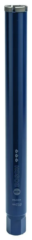 Bosch Bleu Accessoires 2608601359 Fraise diamantée pour forage humide 1 1/4" UNC idéal pour béton 52 mm, 450 mm, 5 segments, 11.5 mm