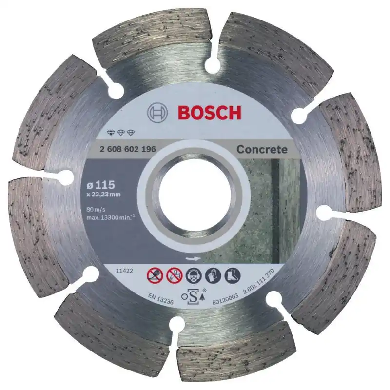 Bosch Bleu Accessoires 2608602196 Disque diamanté standard pour béton 115 x 22,23 x 1,6 x 10 mm