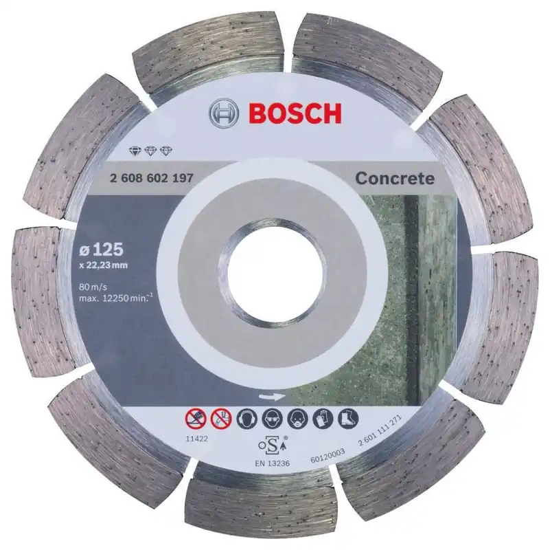 Bosch Bleu Accessoires 2608602197 Disque diamanté standard pour béton 125 x 22,23 x 1,6 x 10 mm