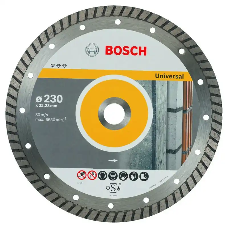 Bosch Bleu Accessoires 2608602397 Disque de coupe diamanté Standard pour Universal Turbo 230 x 22,23 x 2,5 x 10 mm
