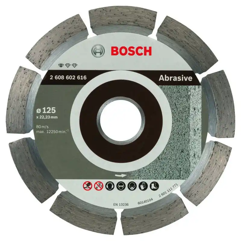 Bosch Bleu Accessoires 2608602616 Disque de coupe diamanté Standard pour Abrasif 125 x 22,23 x 7 mm