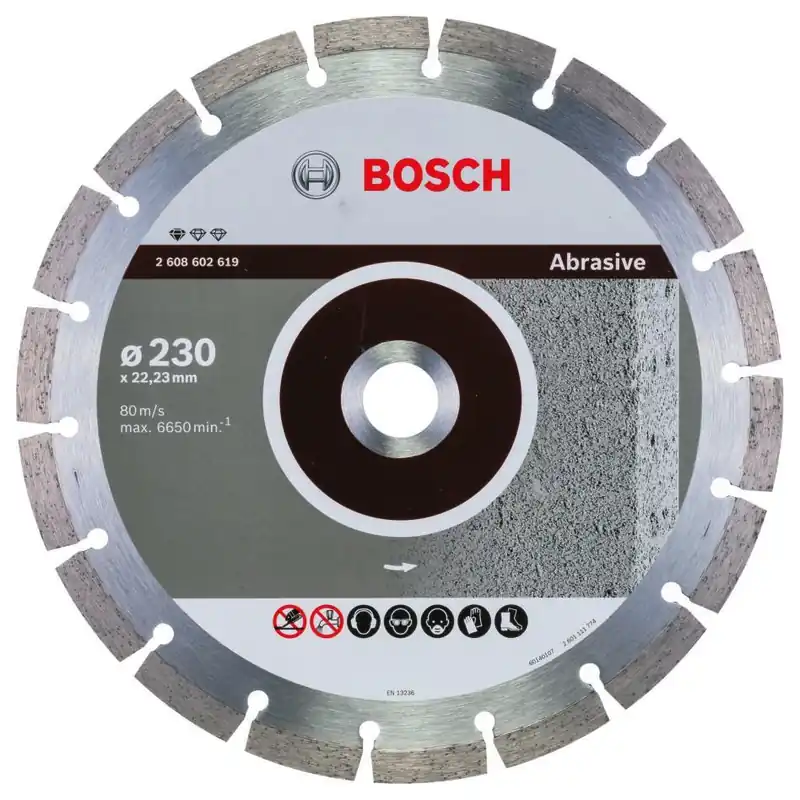 Bosch Bleu Accessoires 2608602619 Disque de coupe diamanté Standard pour Abrasif 230 x 22,23 x 2,3 x 10 mm