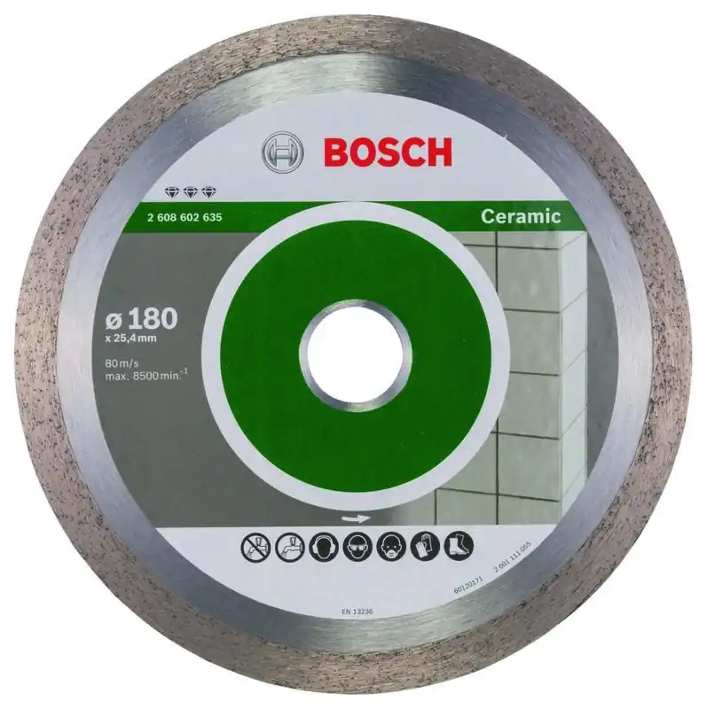 Bosch Bleu Accessoires 2608602635 Disque de coupe diamanté idéal pour la céramique 180 x 25,40 x 2,2 x 10 mm