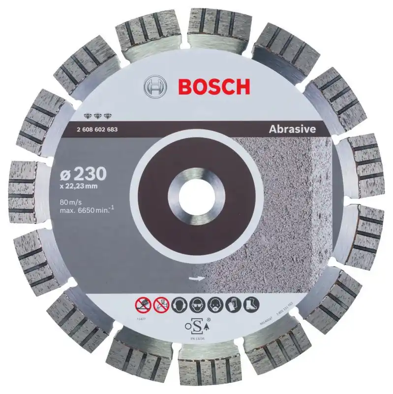 Bosch Bleu Accessoires 2608602683 Disque de coupe diamanté idéal pour abrasif 230 x 22,23 x 2,4 x 15 mm