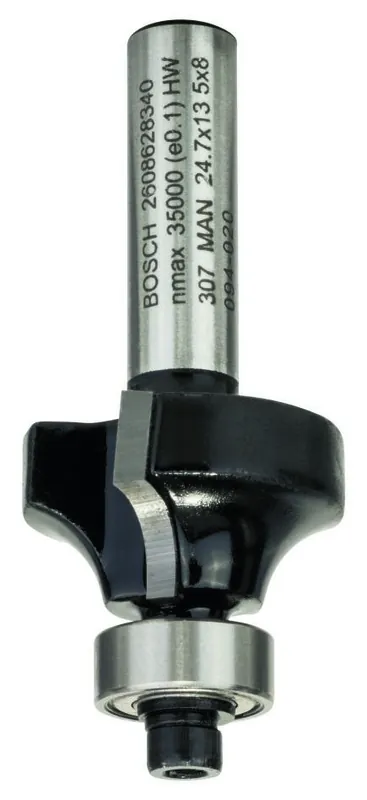 Bosch Bleu Accessoires 2608628340 Fraise à profil arrondi, 8 mm, R1 6 mm, L 13,2 mm, G 53 mm 8 mm, R1 6 mm, L 13,2 mm, G 53 mm