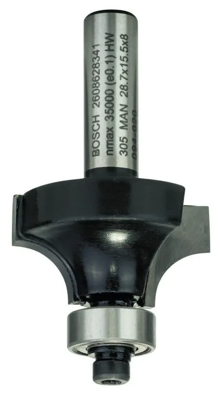 Bosch Bleu Accessoires 2608628341 Fraise à profil arrondi, 8 mm, R1 8 mm, L 15,2 mm, G 53 mm 8 mm, R1 8 mm, L 15,2 mm, G 53 mm