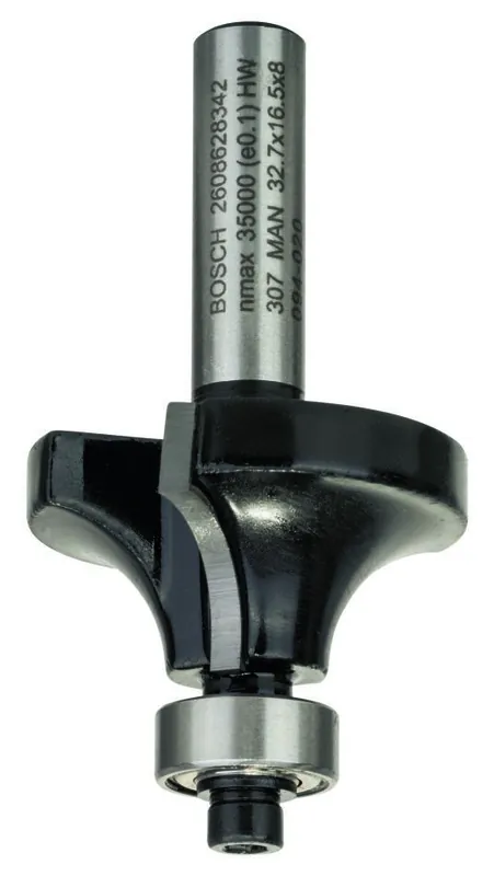 Bosch Bleu Accessoires 2608628342 Fraise à profil arrondi, 8 mm, R1 10 mm, L 16,5 mm, G 57 mm 8 mm, R1 10 mm, L 16,5 mm, G 57 mm
