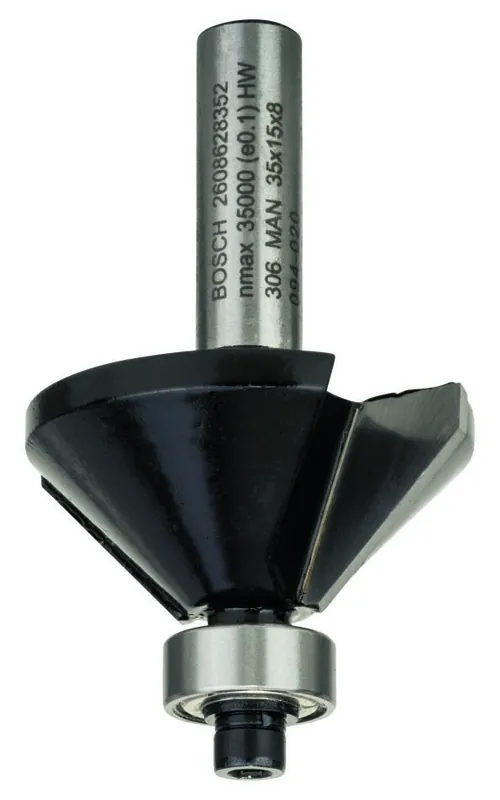 Bosch Bleu Accessoires 2608628352 Fraise à chanfreiner, 8 mm, B 11 mm, L 15 mm, G 56 mm, 45° 8 mm, B 11 mm, L 15 mm, G 56 mm, 45°.