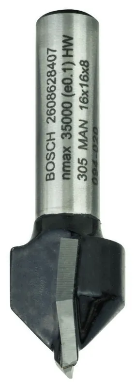 Bosch Bleu Accessoires 2608628407 V-groffres, 8 mm, D1 16 mm, L 16 mm, G 45 mm, 90° 8 mm, D1 16 mm, L 16 mm, G 45 mm, 90