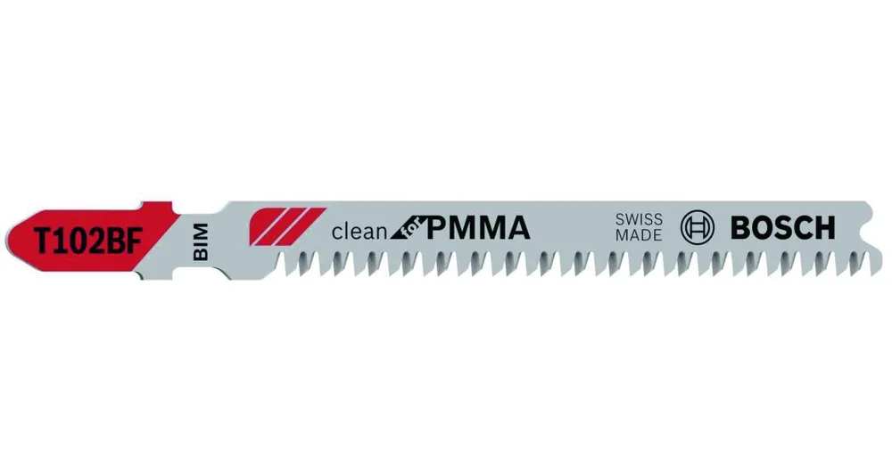 Bosch Bleu Accessoires 2608636781 Lame de scie sauteuse T 102 BF Clean pour PMMA