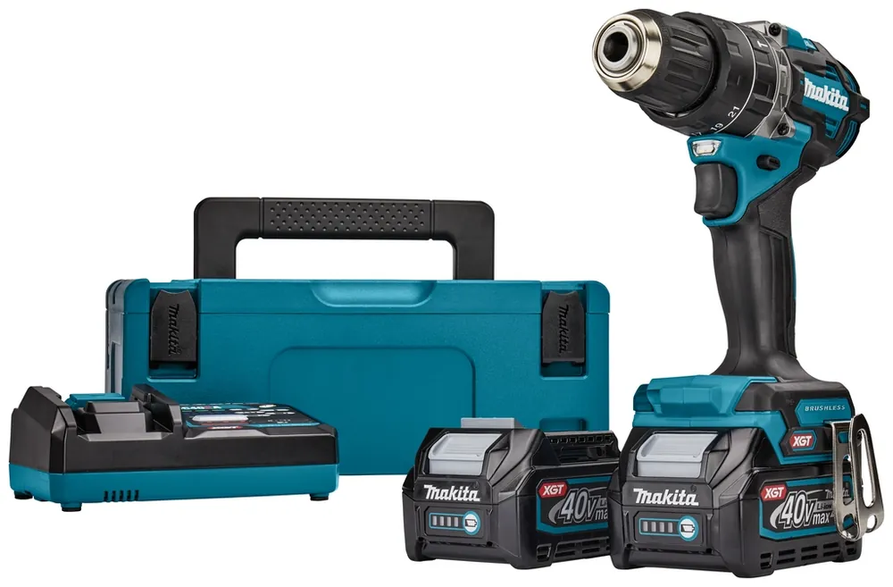 Makita HP002GD201 Visseuse-perceuse à percussion sans fil 40V max 2,5Ah Li-Ion dans Makpac