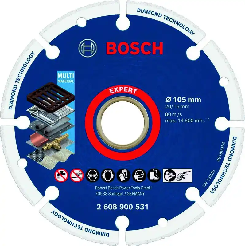 Bosch Bleu Accessoires 2608900531 Expert Diamond Metal Wheel Disque à tronçonner 105 x 20/16 mm