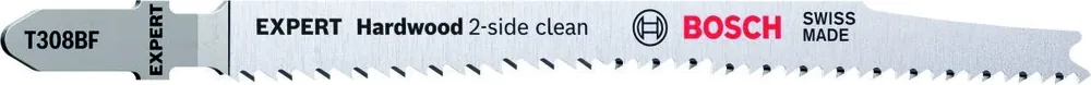 Bosch Bleu Accessoires 2608900544 Expert ‘Hardwood 2-side clean‘ T 308 BF lame de scie sauteuse 5 pièces
