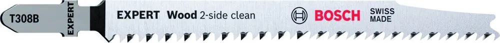 Bosch Bleu Accessoires 2608900553 Lame de scie sauteuse T 308 B Expert ‘Wood 2-side clean‘ 100 pcs