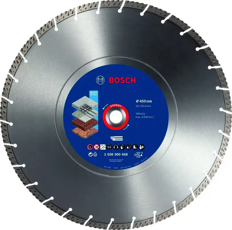 Bosch Bleu Accessoires 2608900668 Disque de coupe diamanté Expert MultiMaterial 450 x 25,40 x 3,3 x 12 mm