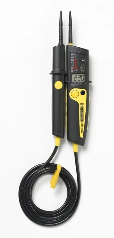 Beha-Amprobe 4312508 2100-Beta Testeur de tension bipolaire avec affichage LED et LCD jusqu‘‘à 690V