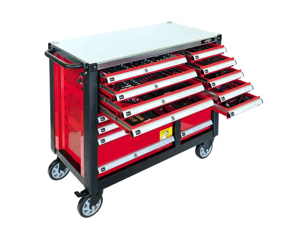 Airpress 79609 Chariot à outils rempli 447 pièces 16 tiroirs