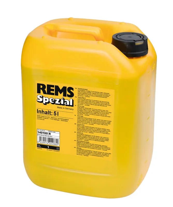 Rems 140100 R REMS Spezial huile de coupe pour filetage à base d‘huile minérale 5 litres