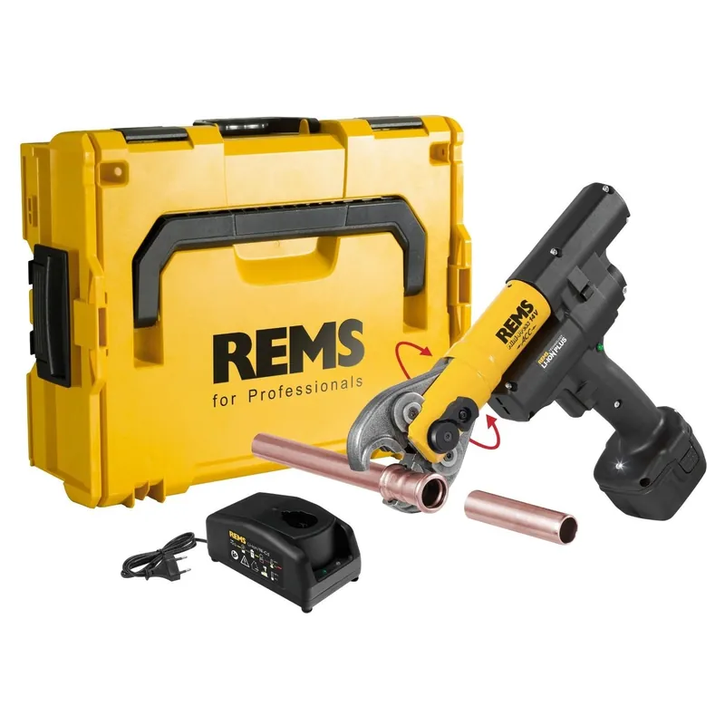 Rems 578018 R220 Mini-Press AC Li-Ion Set V Presse de précision + 3 mâchoires V 15-22-28