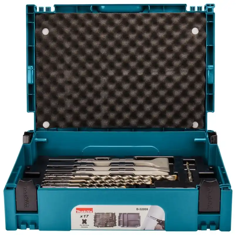 Makita Accessoires B-52059 Jeu de forets/perceuses 17 pièces SDS-PLUS, en Mbox1